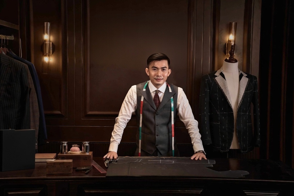 Men's suit details and craftsmanship