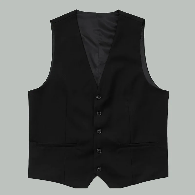 2025 Man Vest Spring Autumn Simple Solid Color V-neck Slim Male Waistcoat Single-breasted Breathable Versatile Men Suit Coat - Image 5
