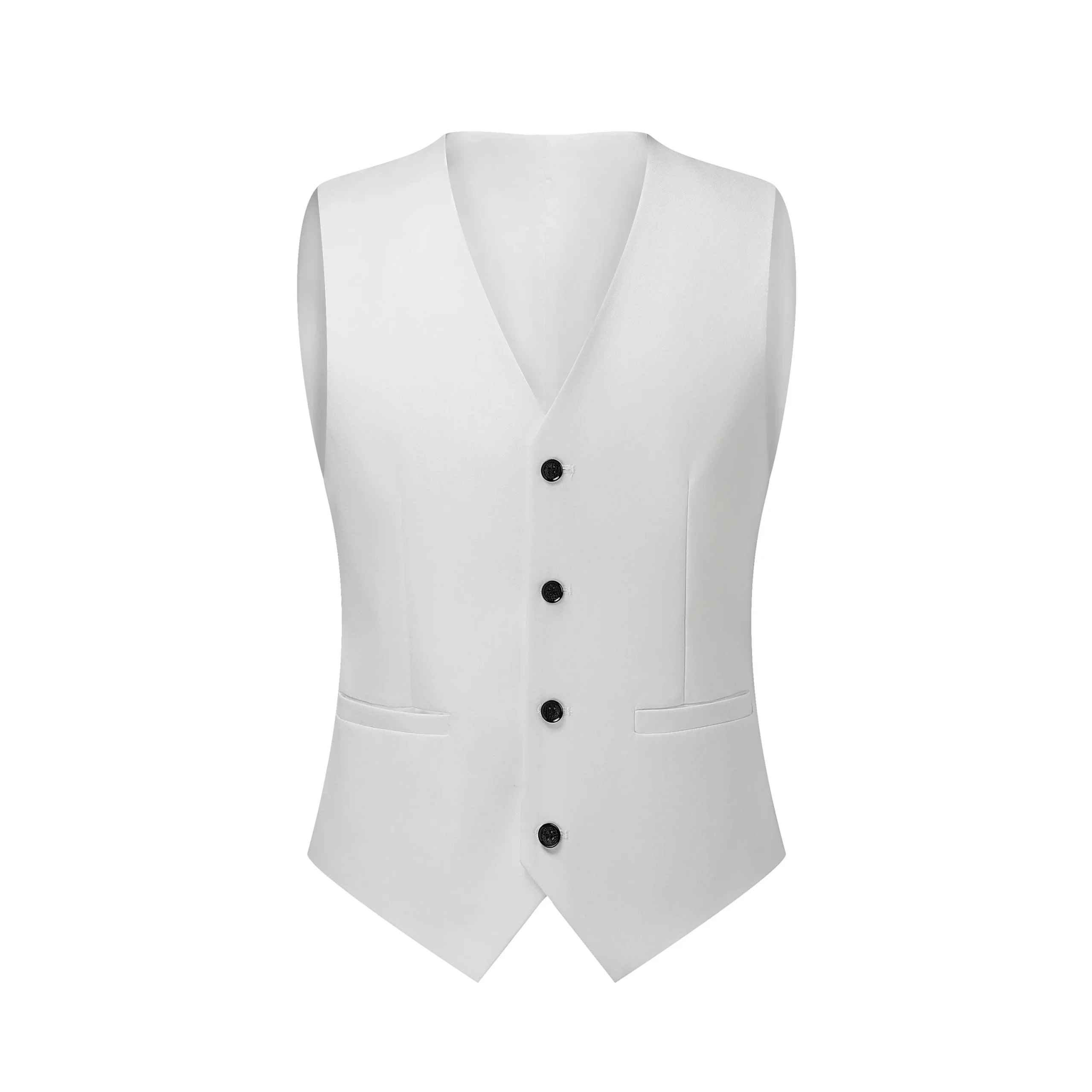 Men's Three-Piece White Suit, Anti-Wrinkle, No-Iron, Anti-Stick Fur Business Formal Suit, Four-Season Workplace Work Clothing Dr - Image 2